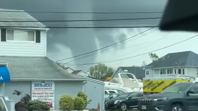 Massive Waterspout Forms Over Barnegat Bay in New Jersey