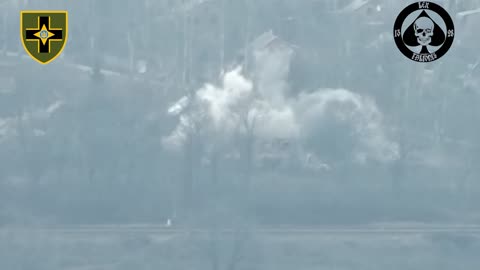Drone Footage of Artillery Striking Russian Positions