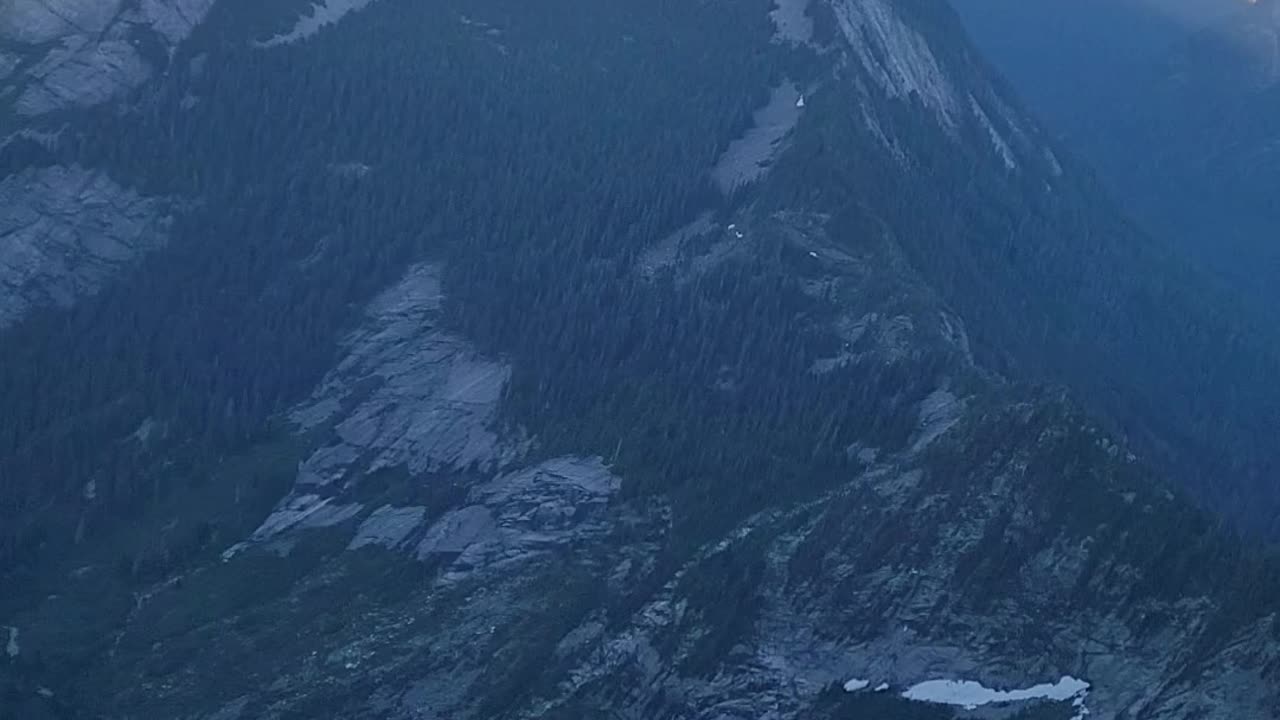 Flying over Three Fingers Mountain