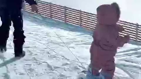 Teaching my 18-month-old to ski