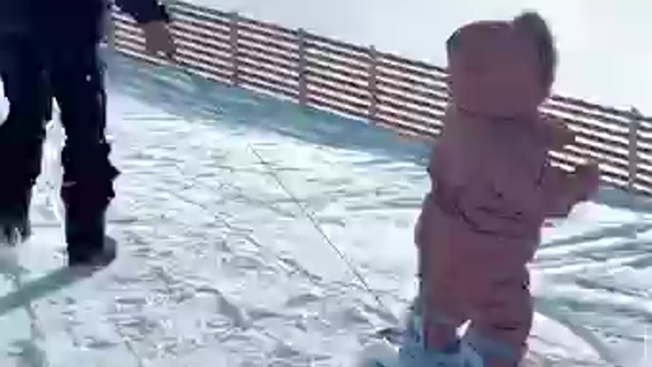 Teaching my 18-month-old to ski