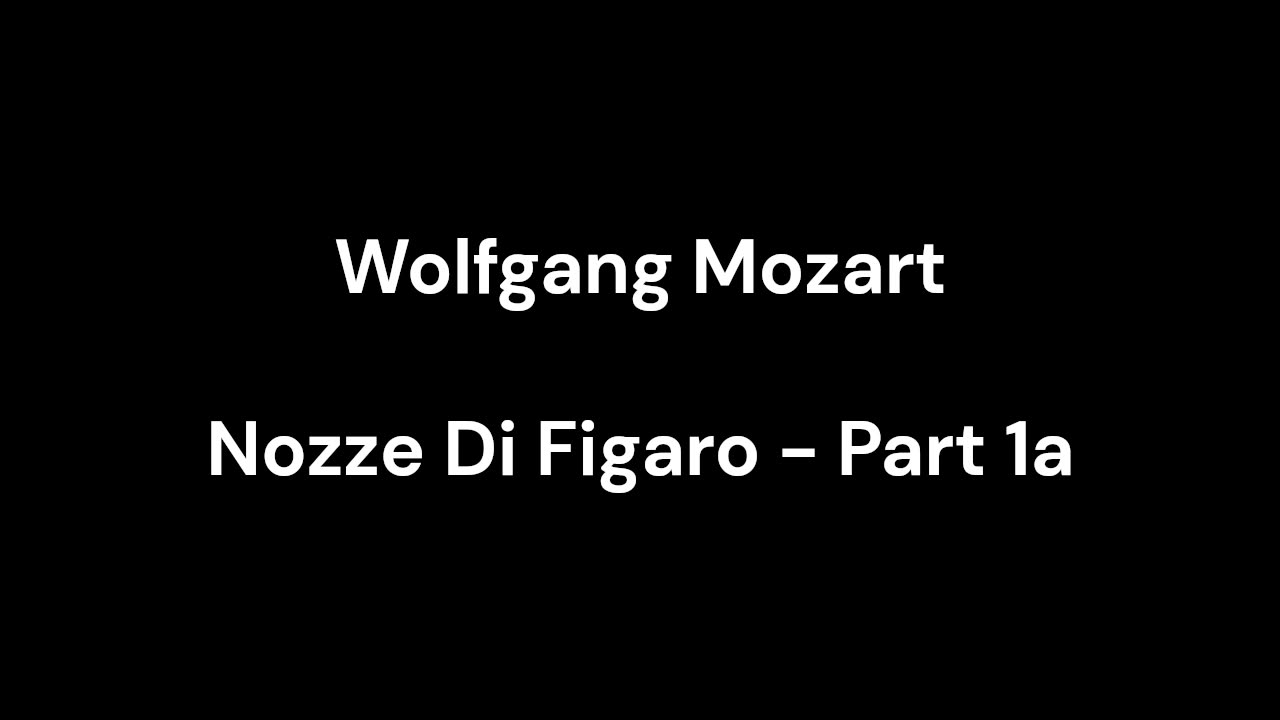 Nozze Di Figaro - Part 1a