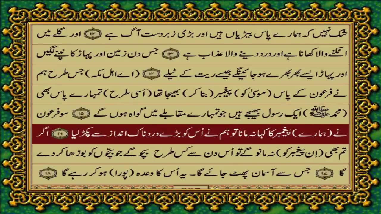 73 SURAH MUZZAMMIL JUST URDU TRANSLATION WITH TEXT FATEH MUHAMMAD JALANDRI HD