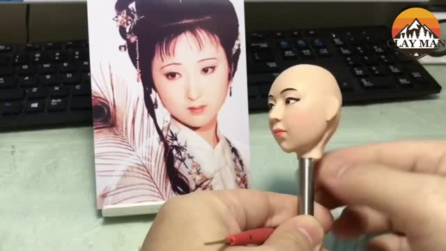 Clay sculpture - Realistic beautiful woman made from polymer clay