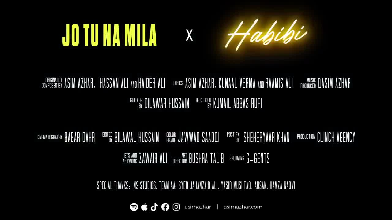 Asim Azhar | Latest Mashup Habibi x Jo tu na mila