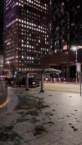 Severe thunderstorms causing havoc in Houston, Texas, resulting in destruction of buildings