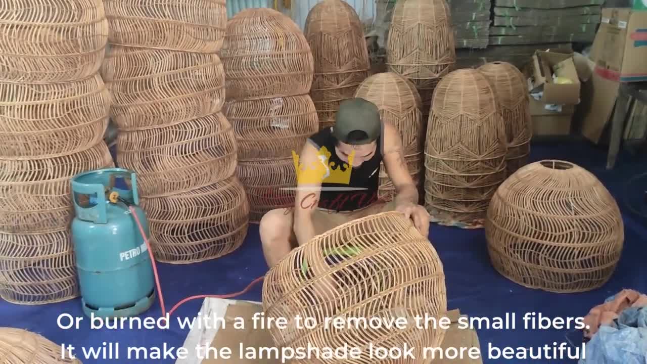 A Slice of Making Rattan Lampshade _ King Craft Viet