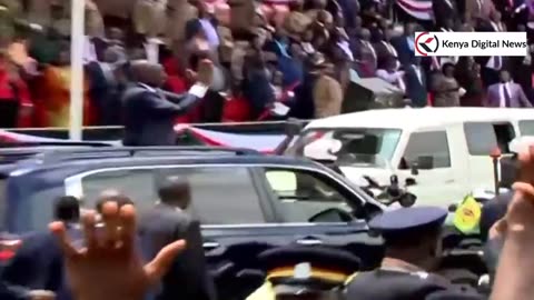President Ruto leaves Kericho Green Stadium after Mashujaa Day celebrations!!