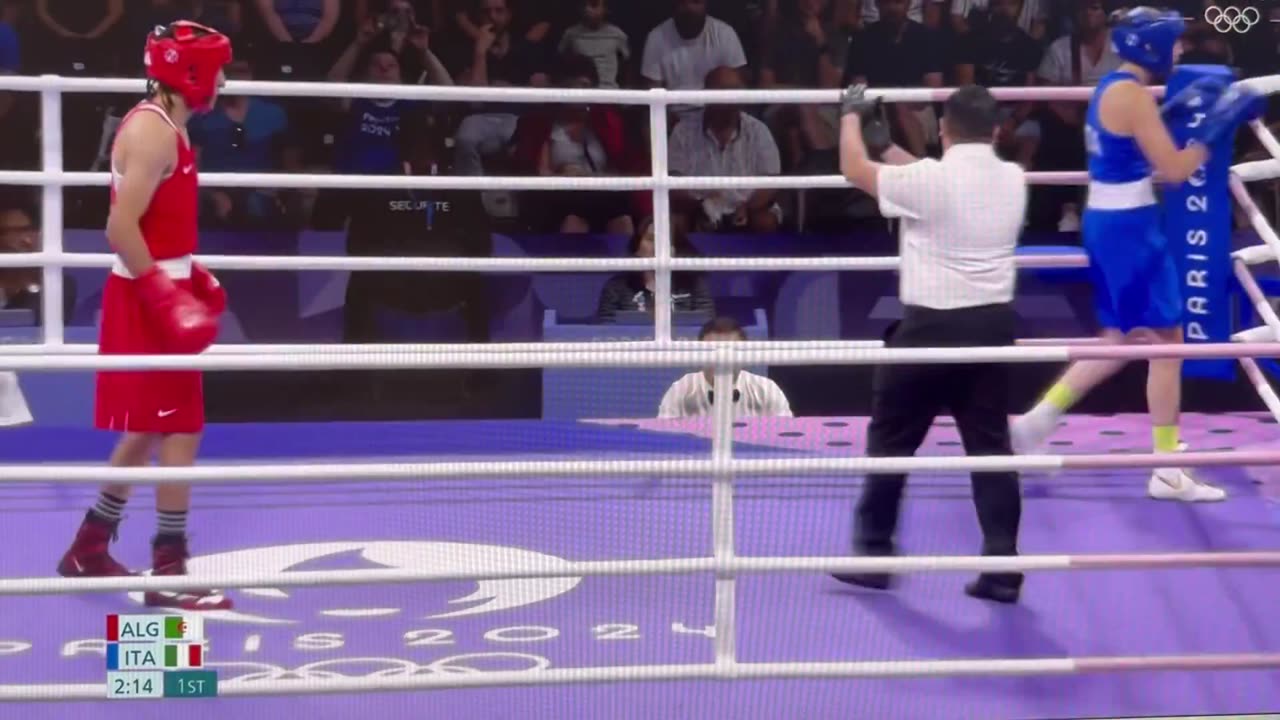 After 46 seconds and a few hits to the face by a male, Carini forfeited the fight