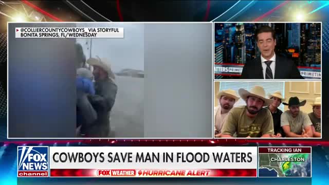 Group of cowboys rescue stranded driver in Hurricane Ian