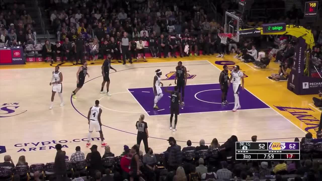 Kevin Durant talks sh*t to Pat Beverley after make him look like a child🫢 Lakers vs Nets