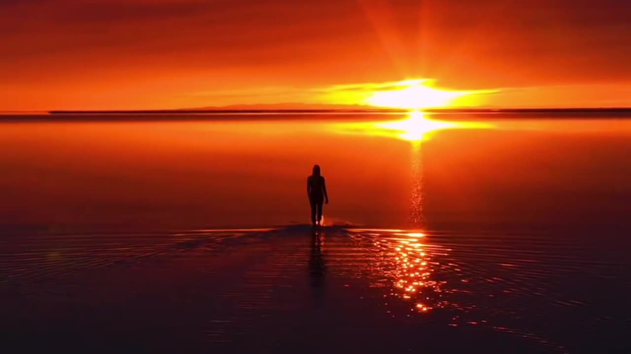 Sunset on Lake Bonneville, Utah, USA