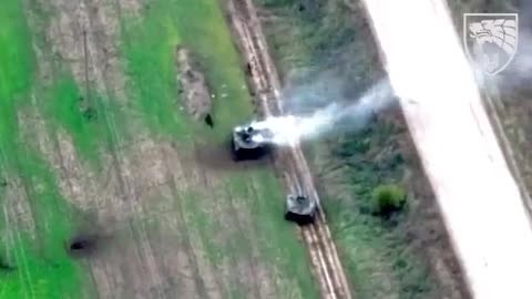 Russian BMD-2s under fire from Ukrainian artillery.