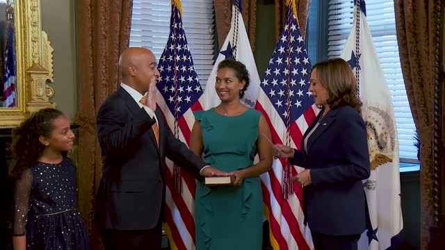 Vice President Harris ceremonially swears in Travis LeBlanc