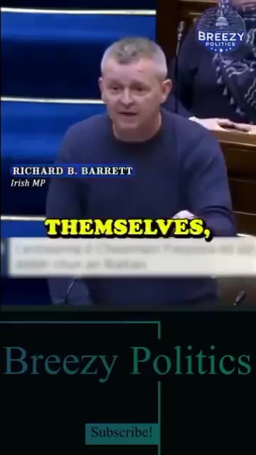Irish MP Richard Barrett "An illegal occupation like Israel does NOT have the right to defend itself"