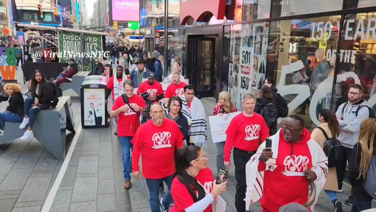 Time Square NYC The God is love group takes over Time Square