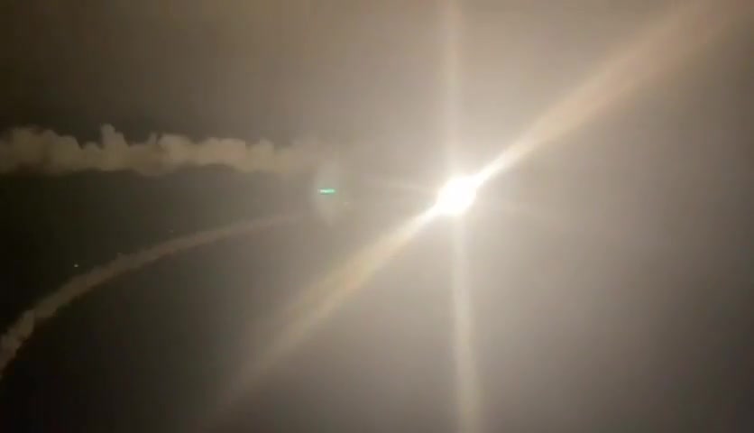 Ukrainian air defense hits a rocket of Russian invaders