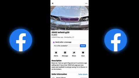 Reacting to cars on Facebook Marketplace.
