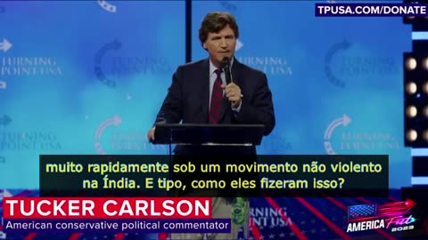 Tucker, discurso do jornalista americano no americafest 2023