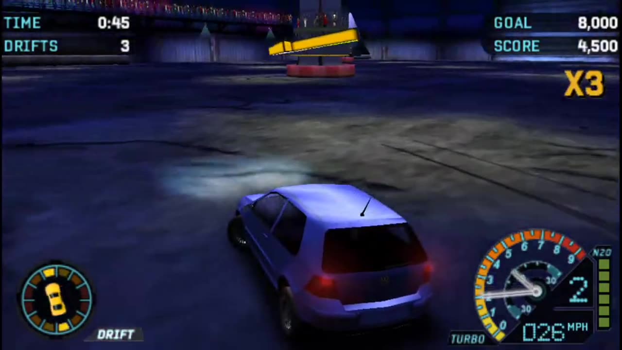 NFS Underground Rivals - Drift Attack Event 5 Silver Difficulty(PPSSP HD)