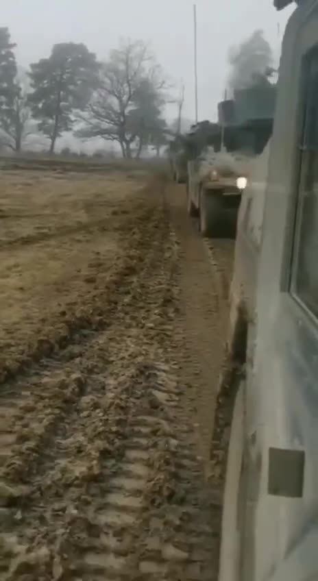 Ukrainian Armored Convoy on the Move