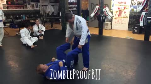 Fake Leg Drag to Ninja Mount vs Open Guard - ZombieProof Brazilian Jiu-Jitsu / Gi Techniques