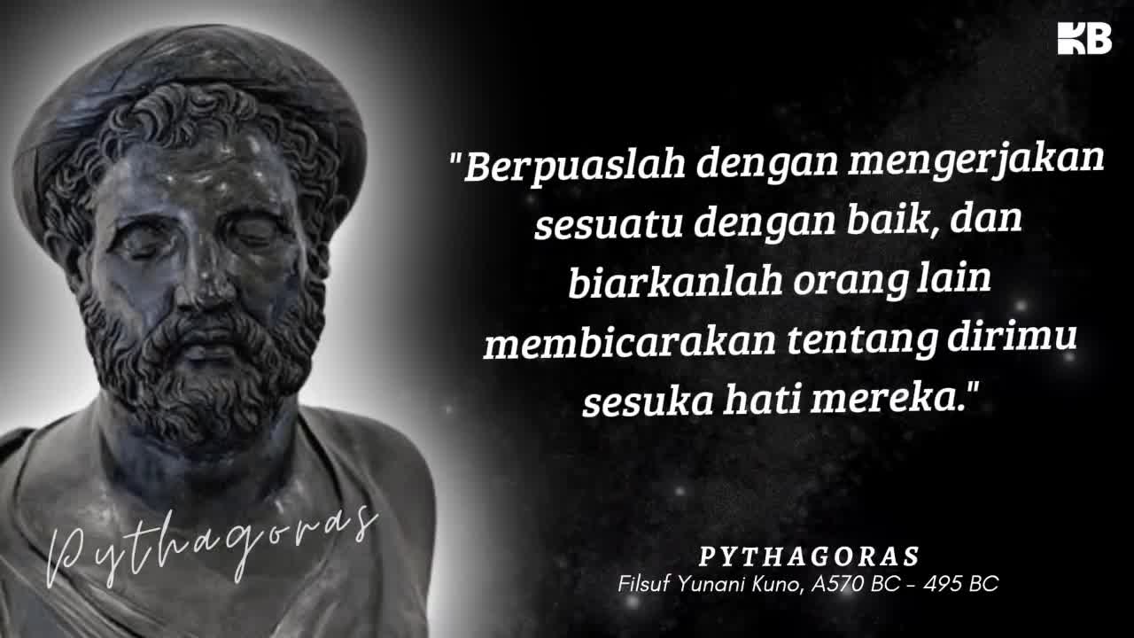 Kata bijak || Pythagoras yang mengubah hidup, ucapan terbaik pythagoras