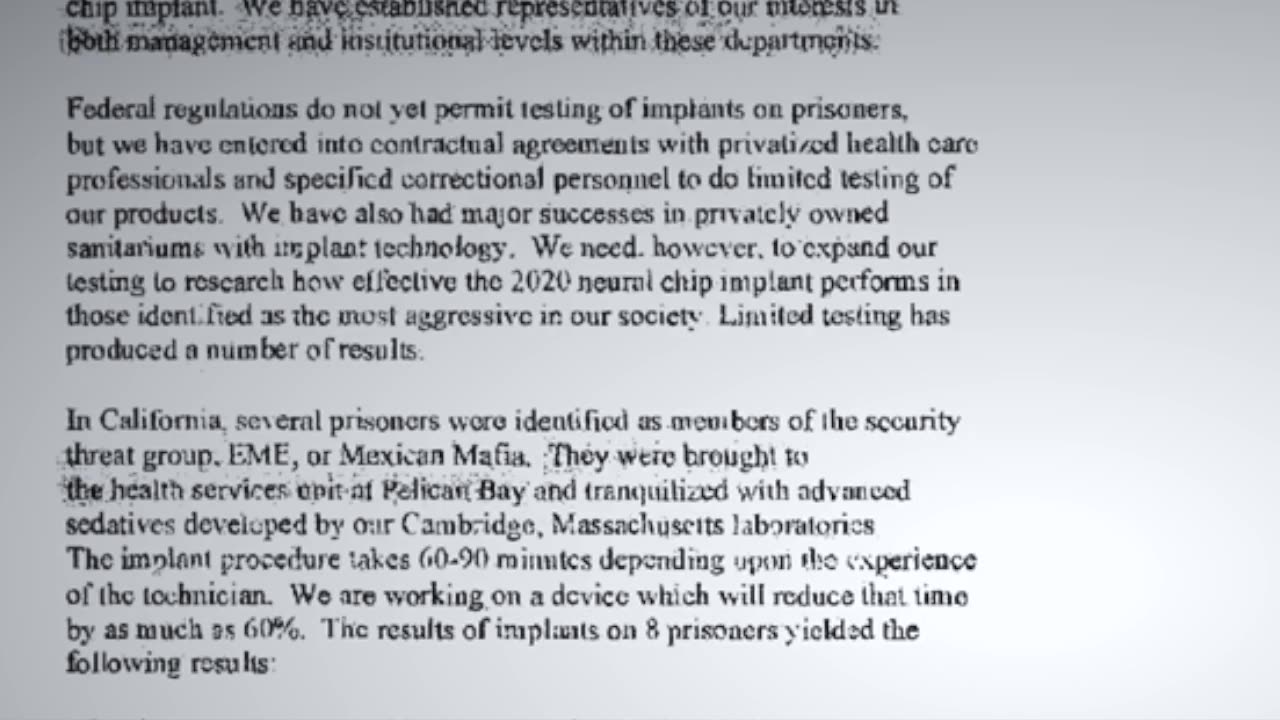 MIND CONTROL EXPERIMENTS ON PRISONERS BY IBM WITHOUT THEIR KNOWLEDGE
