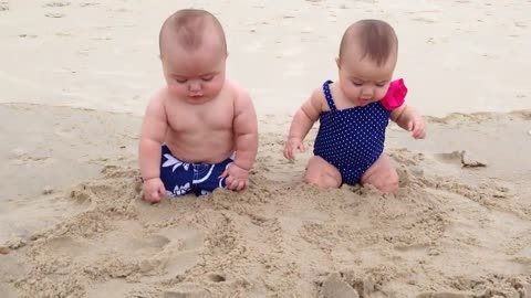 Funniest Babies on the Beach | Cute Baby Funny Moments