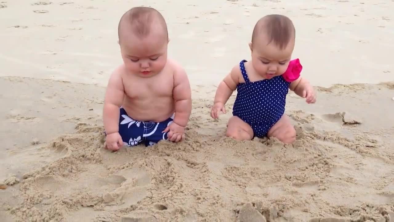 Funniest Babies on the Beach | Cute Baby Funny Moments