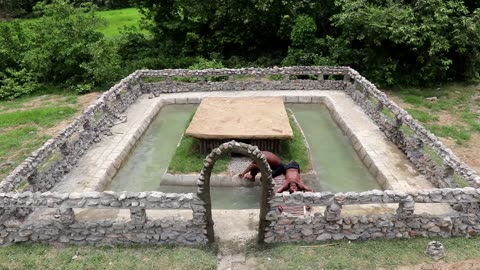 Unbelievable! Build Swimming Pool Around Secret Underground House