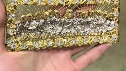 The Biggest Real Gold Nugget Last Supper Pendant in the USA