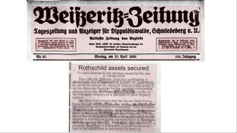 4-25-1938 German newspaper Rothschild's property taken as punishment for causing financial distress