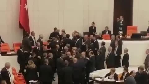 Punches fly in Turkish Parliament