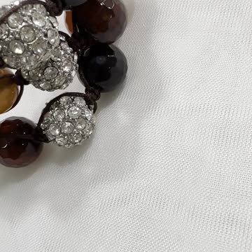 Handmade Unique 8” Bracelet with Shamballa Crystals, Red Agate