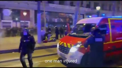 FREEDOM CONVOY IN PARIS FRANCE - SEVERAL WOUNDED AND ONE DEAD