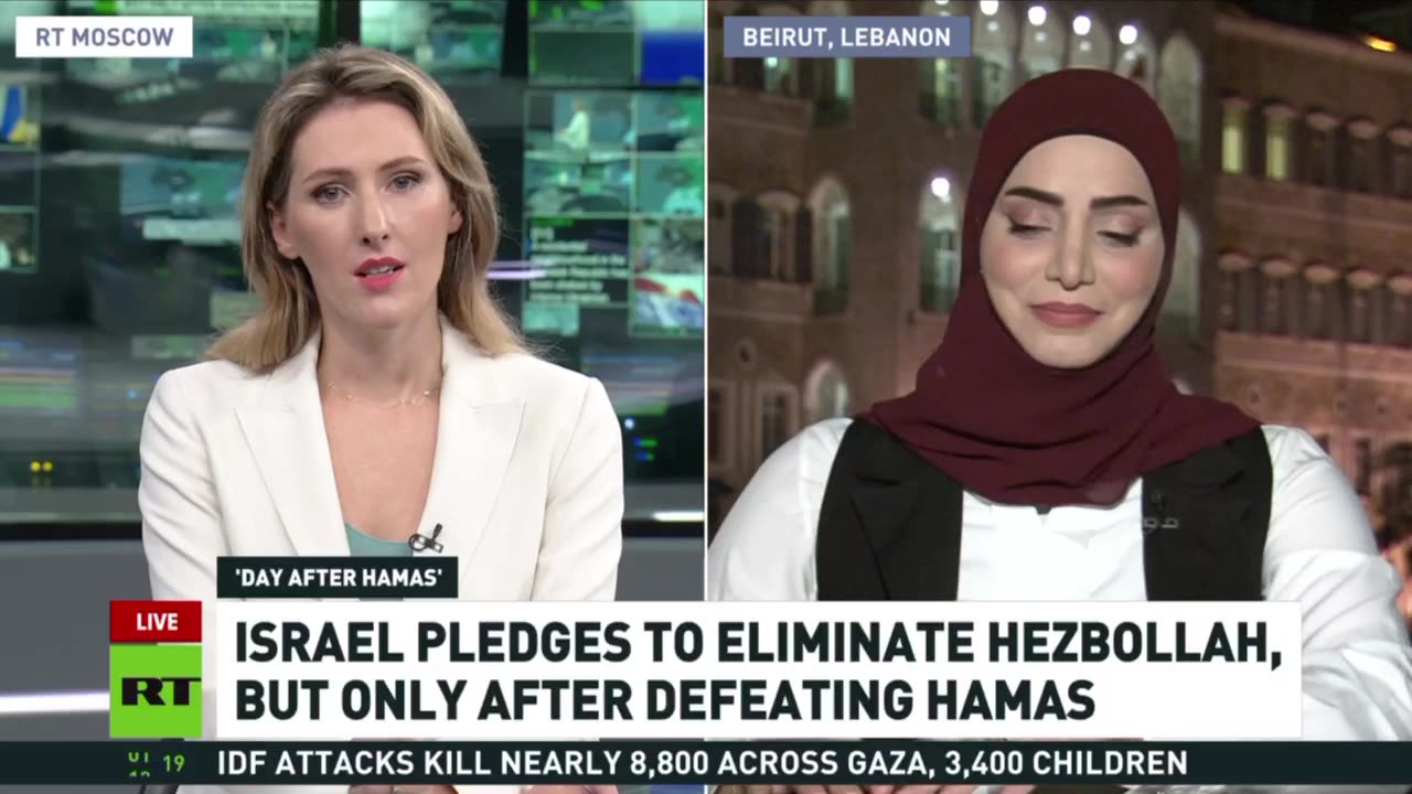 ►⚡️🇮🇱🇵🇸Marwa Osman - on RT international discussing Israeli threats against Lebanon