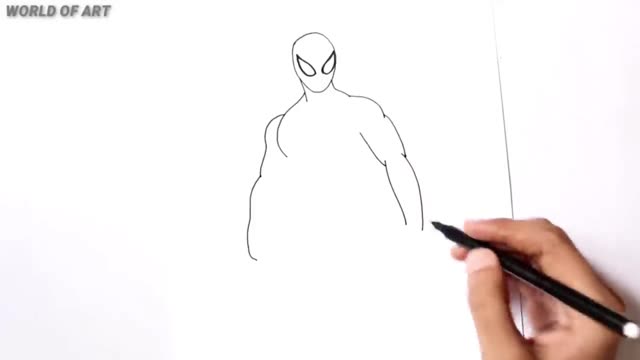 Draw The Outline Of Spider-Man's Body