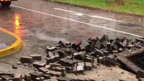 Drain cover 'explodes' atBlock 439 Bukit BatokWest at 9.10am