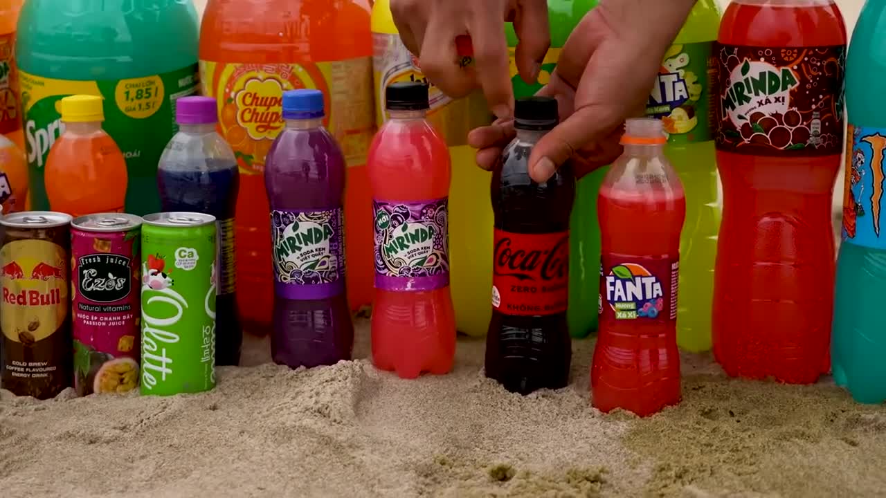 Big Underground Volcanic Eruption from Coca-Cola, Mtn Dew, Monster, Fanta, 7up, Mirinda and Mentos1