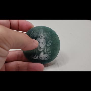 Kuan Yin Laser Etched Pendant #kuanyin #jade #jewelry #necklace #buddha #reels
