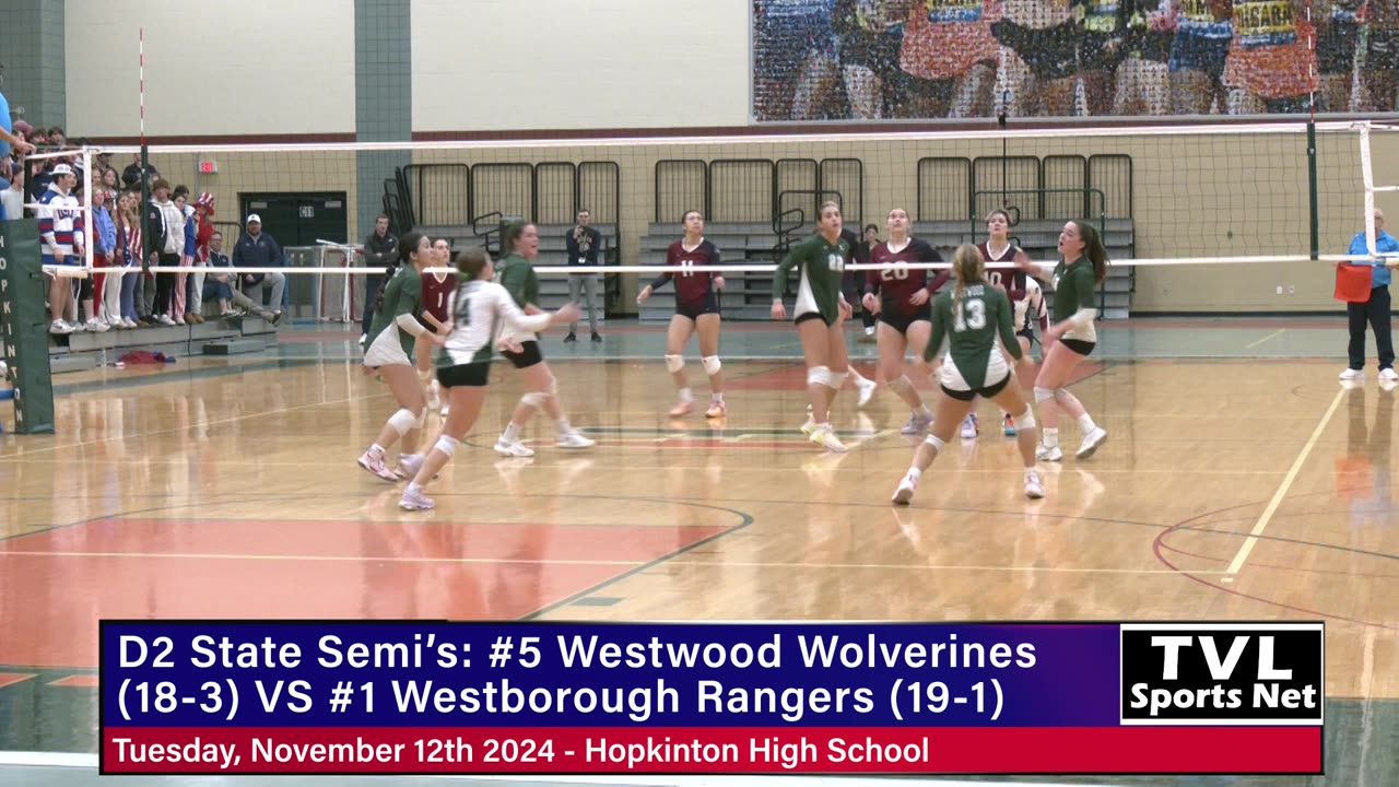 Highlights: 2024-25 D2 State Semi-Finals, #5 Westwood Wolverines VS #1 Westborough Rangers