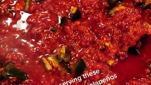 making some Raspberry jalapeño Jam fresh from the garden...