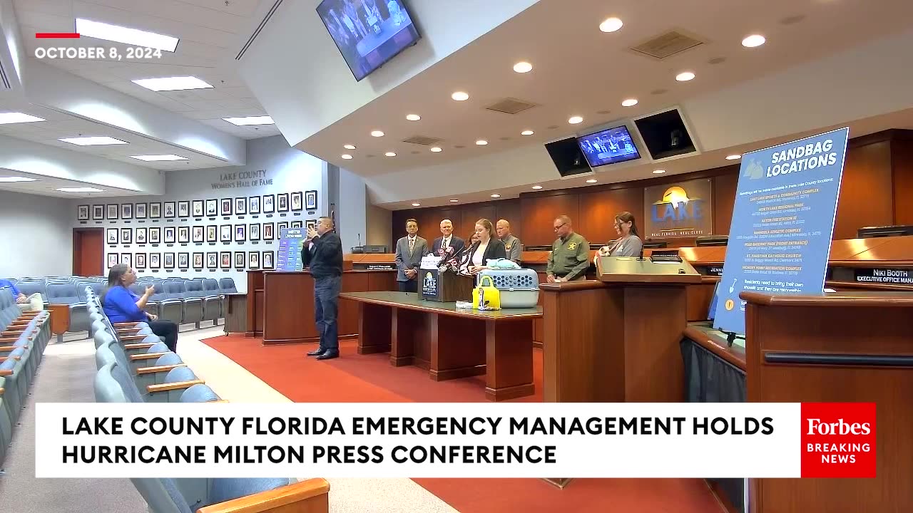 Lake County Florida Emergency Management Holds Press Briefing On Hurricane Milton