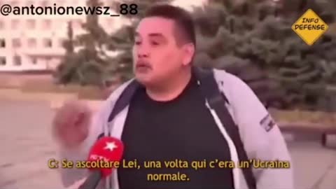 NWO, UCRAINA: Lugansk, Rubižne Rubežnoe 2022, cittadino vs giornalista venduto codardo ukronazi