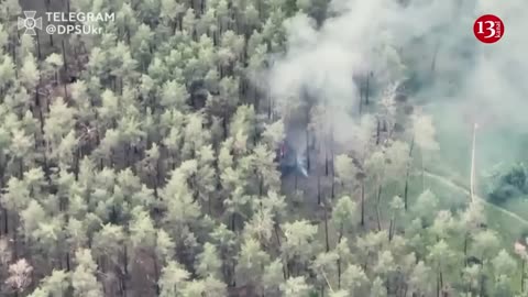 Border guards strike ammunition-filled vehicle hidden by Russians in forest