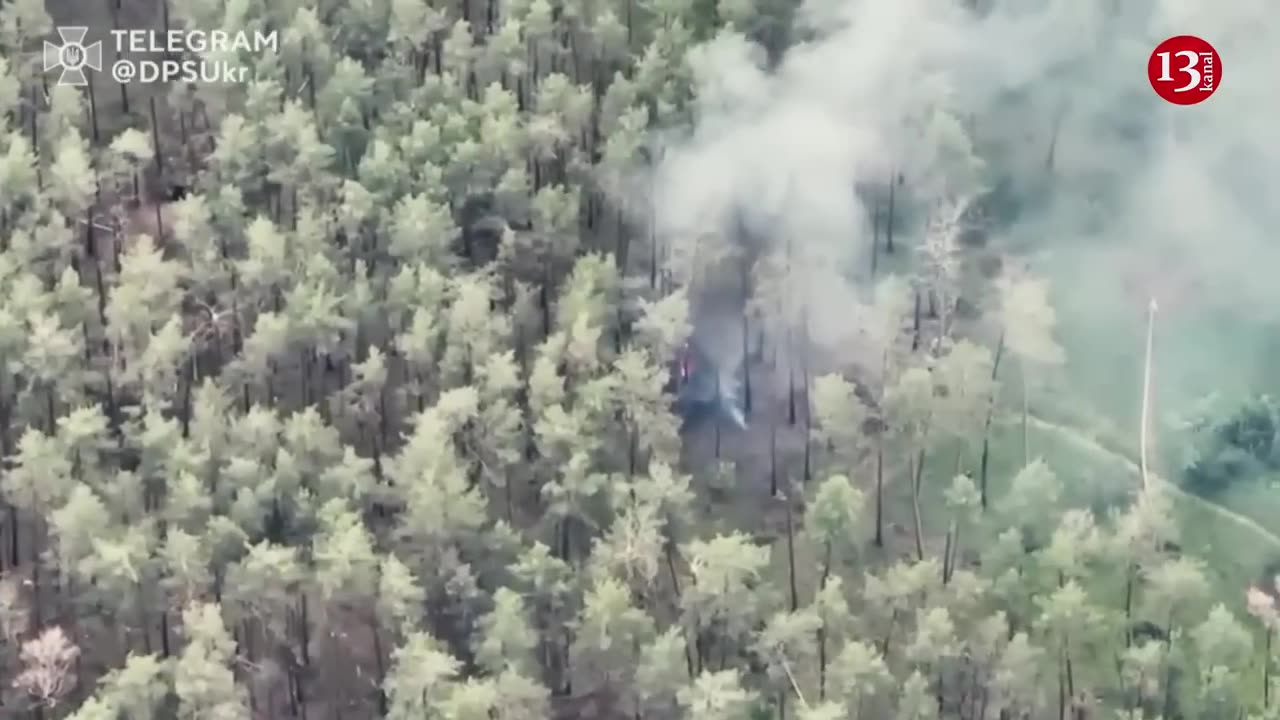 Border guards strike ammunition-filled vehicle hidden by Russians in forest