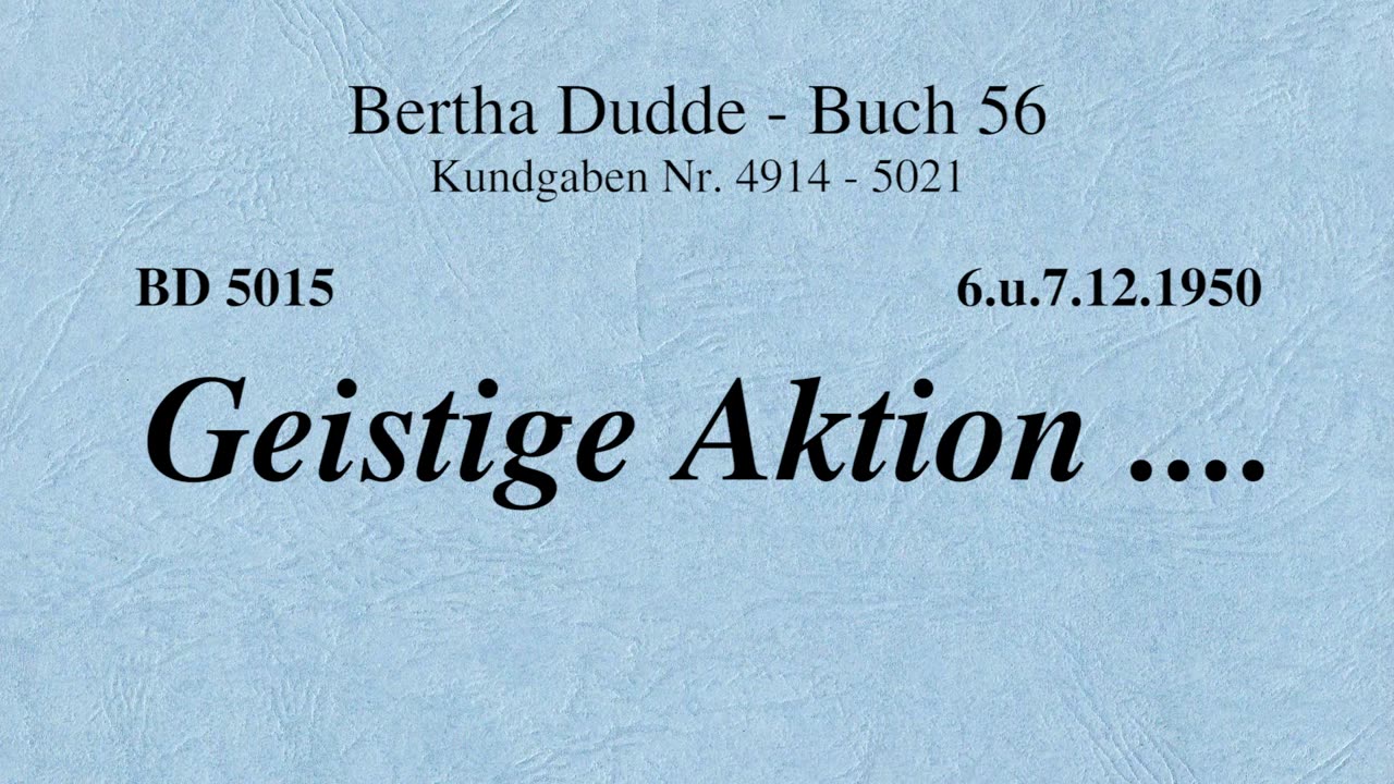 BD 5015 - GEISTIGE AKTION ....