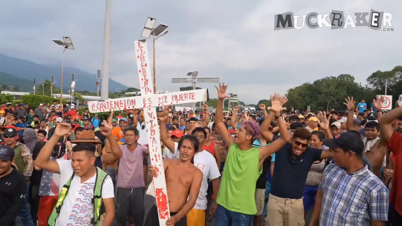 US-bound migrant caravan chants: "Biden! Biden! Biden!"