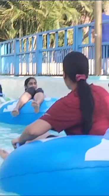 Enjoying in water park